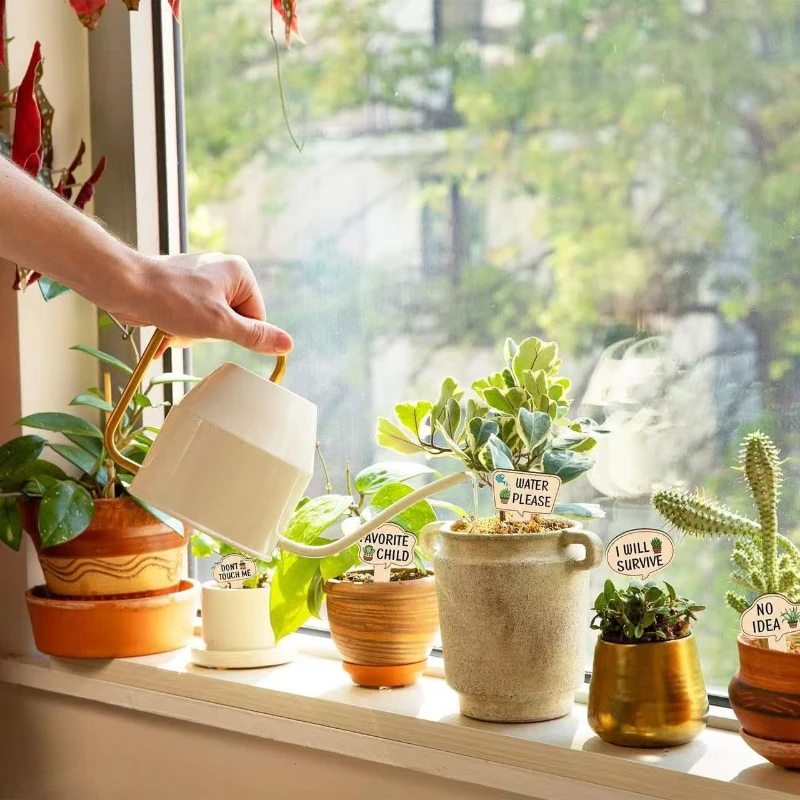 

15Pcs/Set Colorful Wooden Succulents Decorative Plaque, Outdoor Display for Patio, Lawn & Potted Plants