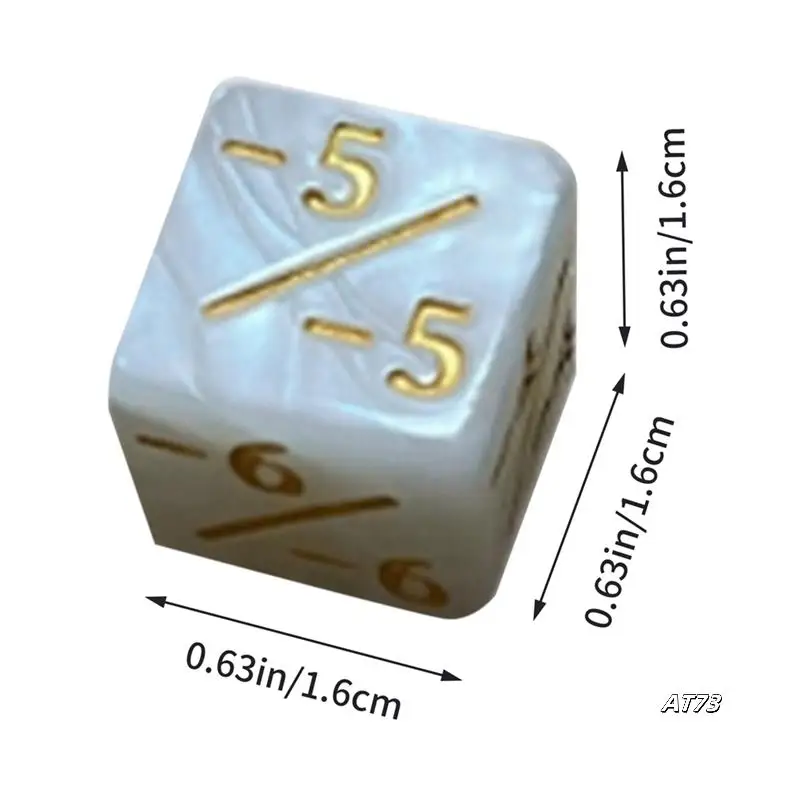 24Pcs MTG Dice Counters Marker Tokens Acrylic Dice-Cubes +/- D6 Card Game Accessories Kids Learning  (White)
