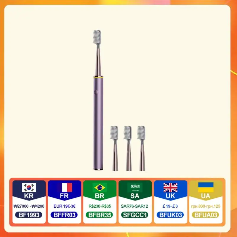 Electric Toothbrush Mental Thin Brush Body Specially for Women Pure Wisdom Beauty Soft DuPont Bristle