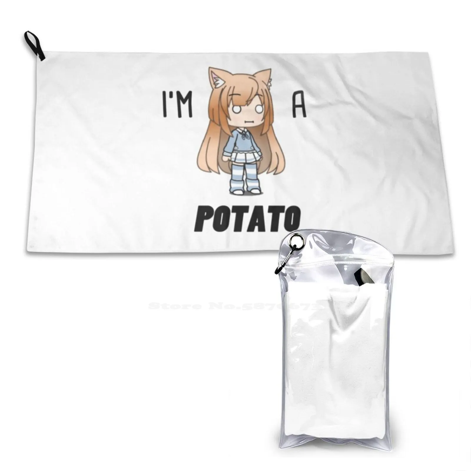 Potato Gacha Soft Towel Quick Dry Beach Towel Gacha Life Gachaverse Gacha Funny Gacha Meme Gacha Potato Gacha Logic Makes No