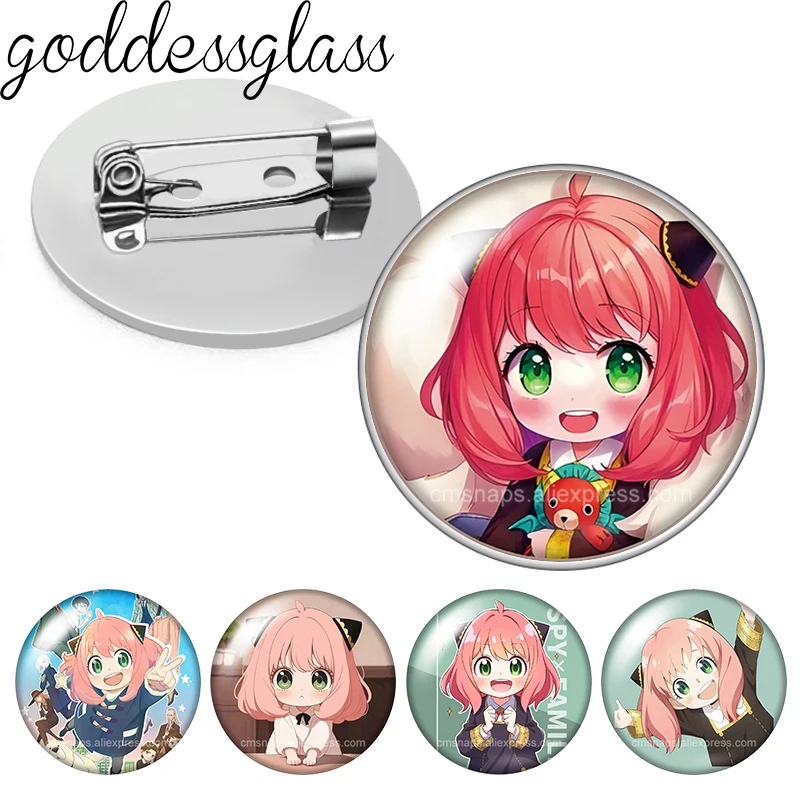 Anya Forger Japan Anime Kawaii Girl SPY FAMILY Photo cabochon Brooch pinback button Bag Clothes Denim Jeans Lapel Pin Badge