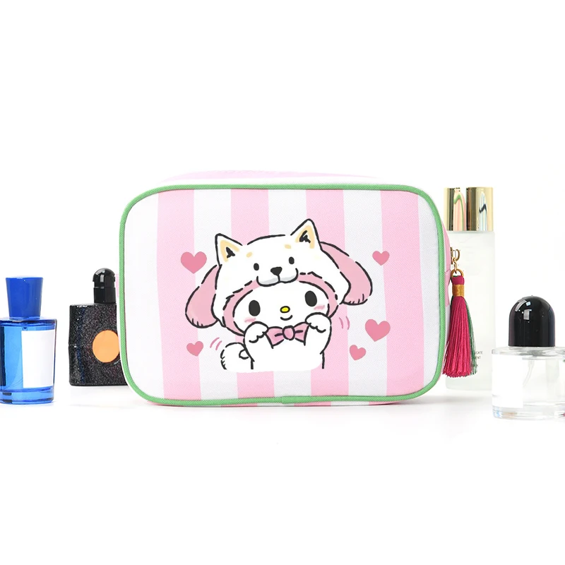 

Sanrio Makeup Bag Large Capacity Portable Durable Handbag Cute Cartoon Anime Pattern Cosmetics Storage Bag Friends Birthday Gift