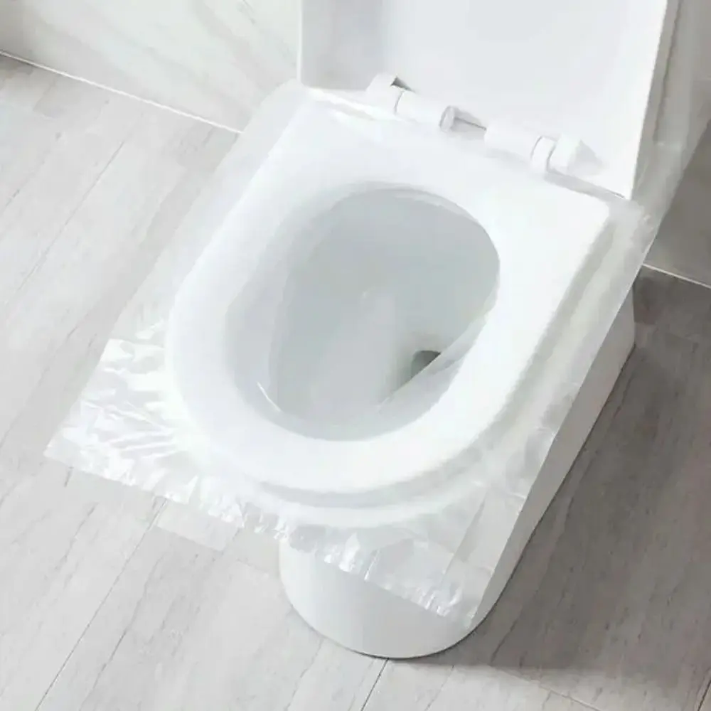 50Pcs Individually Packaged Disposable Toilet Seat Cover Transparent Waterproof Toilet Cover Thickened Safety Toilet Paper Pads