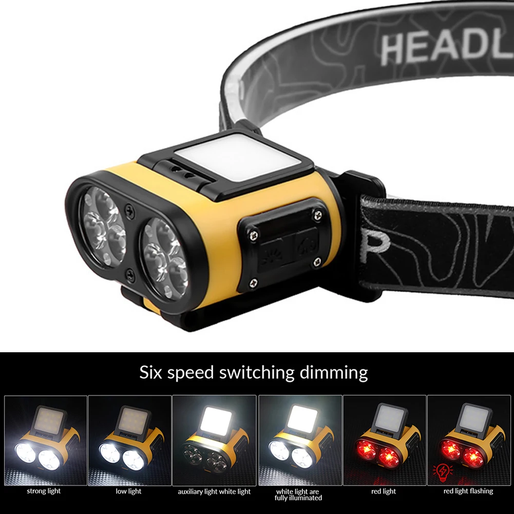 LED Induction Headlamp Motion Sensor Multifunctional Headlight USB Rechargeable Power Display for Fishing Camping Hiking