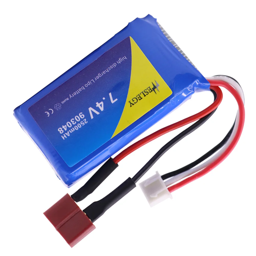 7.4V 2500mAh upgrade lipo Battery for Wltoys A949 A959 A969 A979 K929 RC Helicopter Airplane Cars Boats Spare Parts 7.4 V 903048