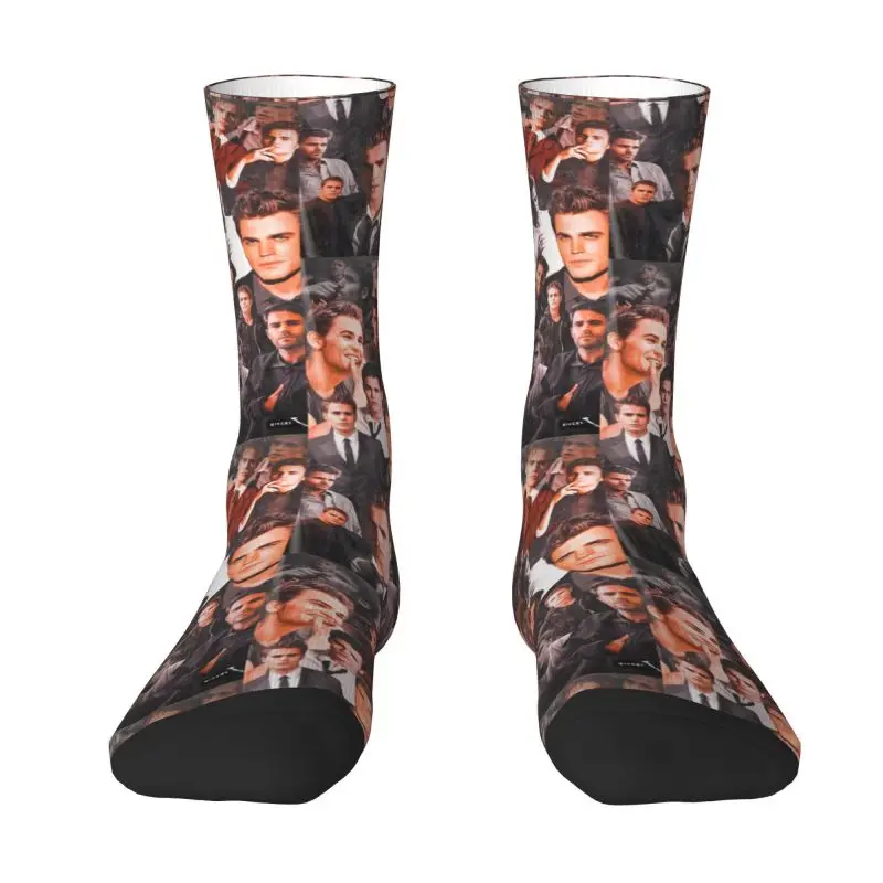 Custom Stefan Salvatore The Vampire Diaries TV Show Socks Men Women Warm 3D Printed Damon Salvatore Basketball Sports Socks