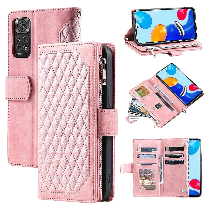 

Lanyard Zipper Wallet Case for Xiaomi Redmi 10 10C 10A Redmi Note 12 11 10 9 8 PU Leather Cards Slots Flip Cover for Poco M4 Pro