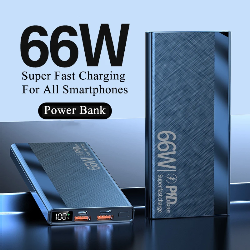 

30000mAh Power Bank 66W Super Fast Charging for iPhone 13 14 Pro Huawei Xiaomi Samsung PD 20W External Battery Charger Powerbank