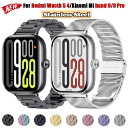 Smartwatch Strap For Redmi Watch 5 4 Stainless Steel Bracelet for Xiaomi Mi Band 9 Pro/8 Pro Replacement Metal Watchband Correa