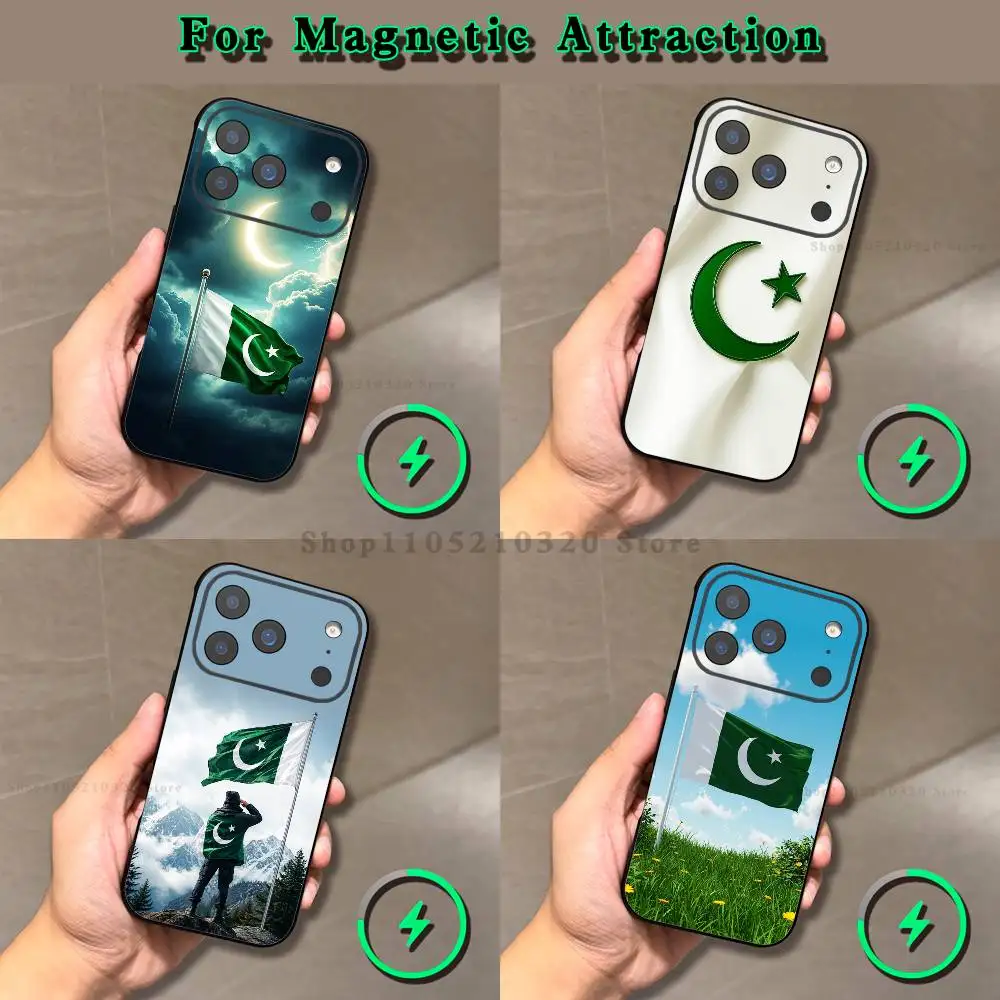Pakistan Passport Flag Phone Case For iPhone 17,16,15,14,13,12,11,Pro,Max,Plus,Mini,SE4,E Magnetic Magsafe Wireless Charging