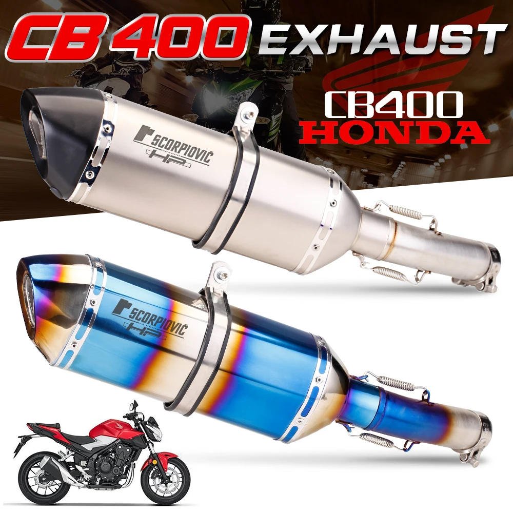 

Motorcycle Exhaust middle pipe Carbon Muffler for CB400 Slip-On all years