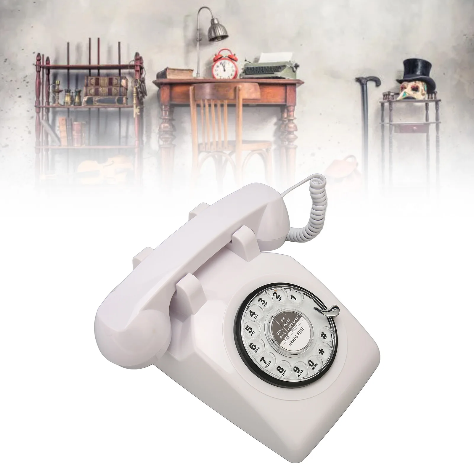Retro Telephone Mechanical  Rotating  Keyboard Easy To Use ABS Vintage Landline Phone for Office for Bedroom