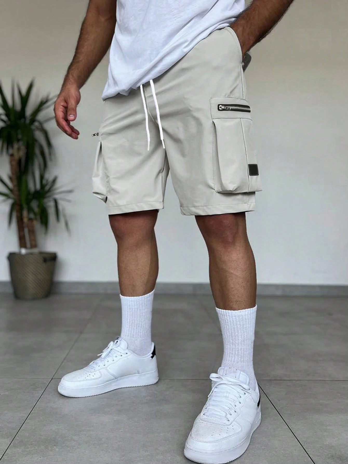 plus Size Men's Workwear Shorts Street Style Trendy Suitable for Boyfriend Gift