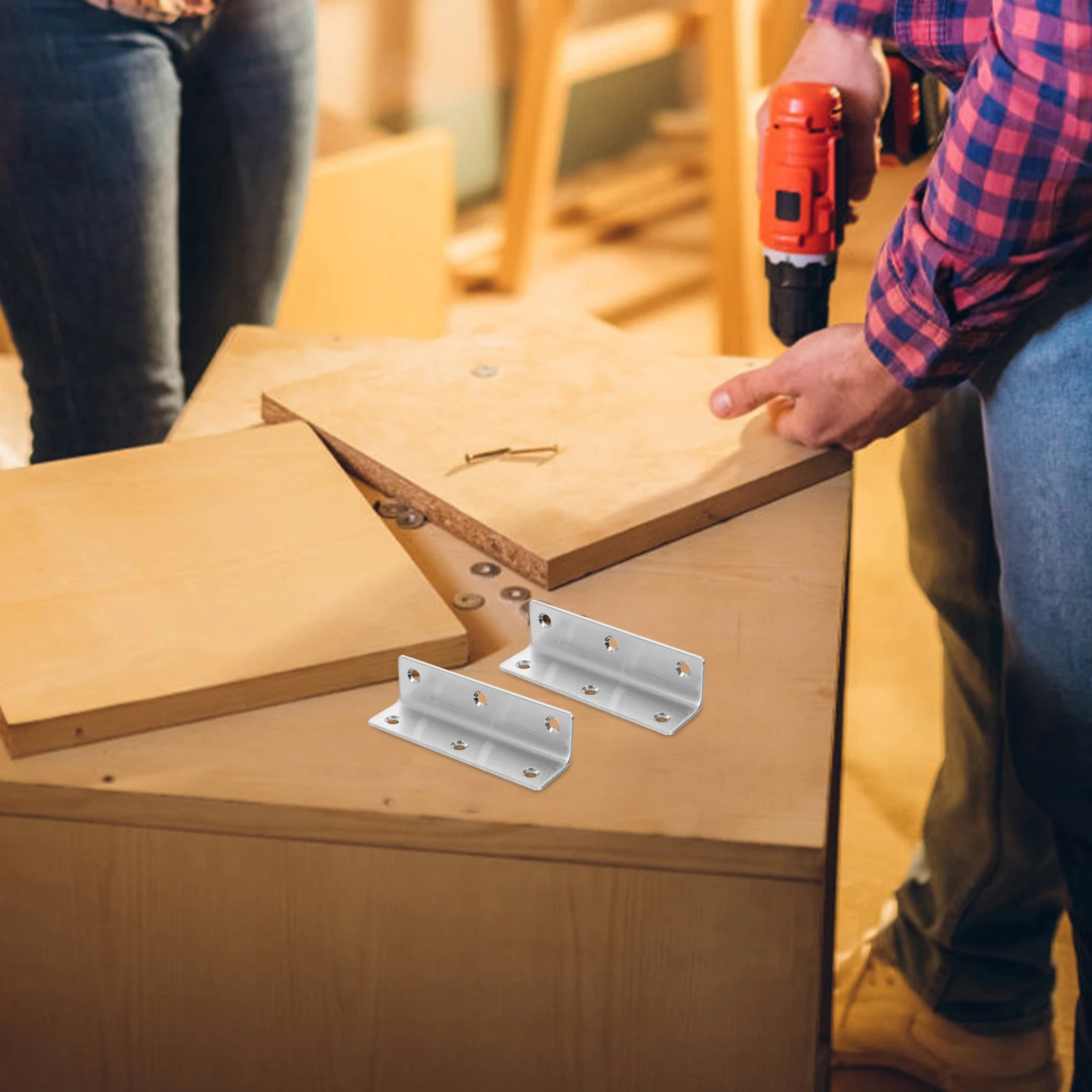 

6pcs Corner Brackets 27x100 Angle Braces Stainless Corner Braces For Furniture Steel Heavy Duty L Shape Furniture Connectors