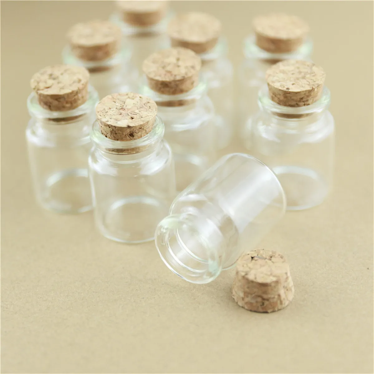 54 PCS 16*30*40mm 15ml Small Glass Bottles Stopper Diy Glass Jars Cork Bottle Test Tube Vial Wedding Gift