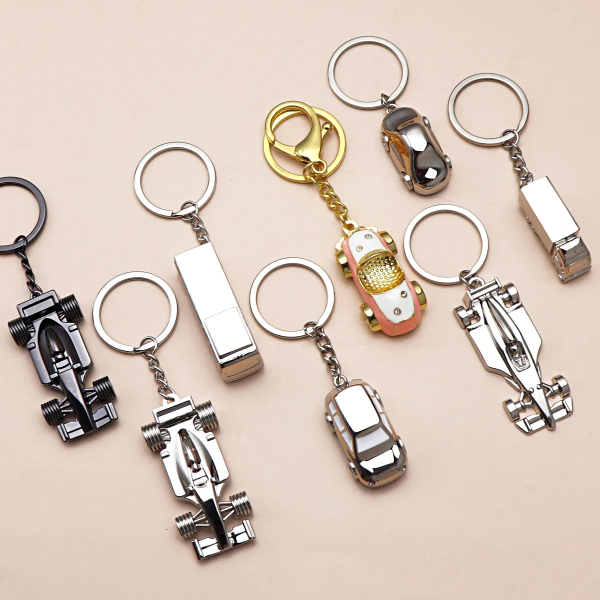 Hot Sell Luxury 3D Mini suv car mold metal keyring car Parts Turbocharger Metal Turbo Car Shape Keychain business gifts