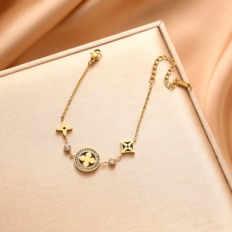 

Корейский стиль, простой и модный геометрический браслет в форме цепочки с блестящими бриллиантами, богиня