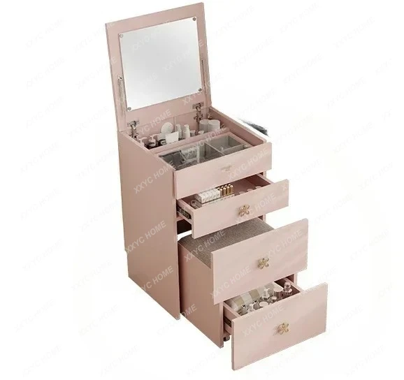 Y1  Simple Modern Locker Bedroom Pink Jewelry Cabinet Flip Dressing Table French Chest of Drawers Integrated Dressing Table