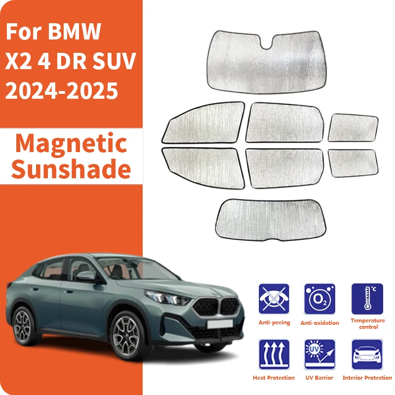 

Custom Car Window Sunshade Anti-UV Car Sun Window Visors Sunshade Covers Accessories For BMW X2 U10 4 DR SUV 2024-2025