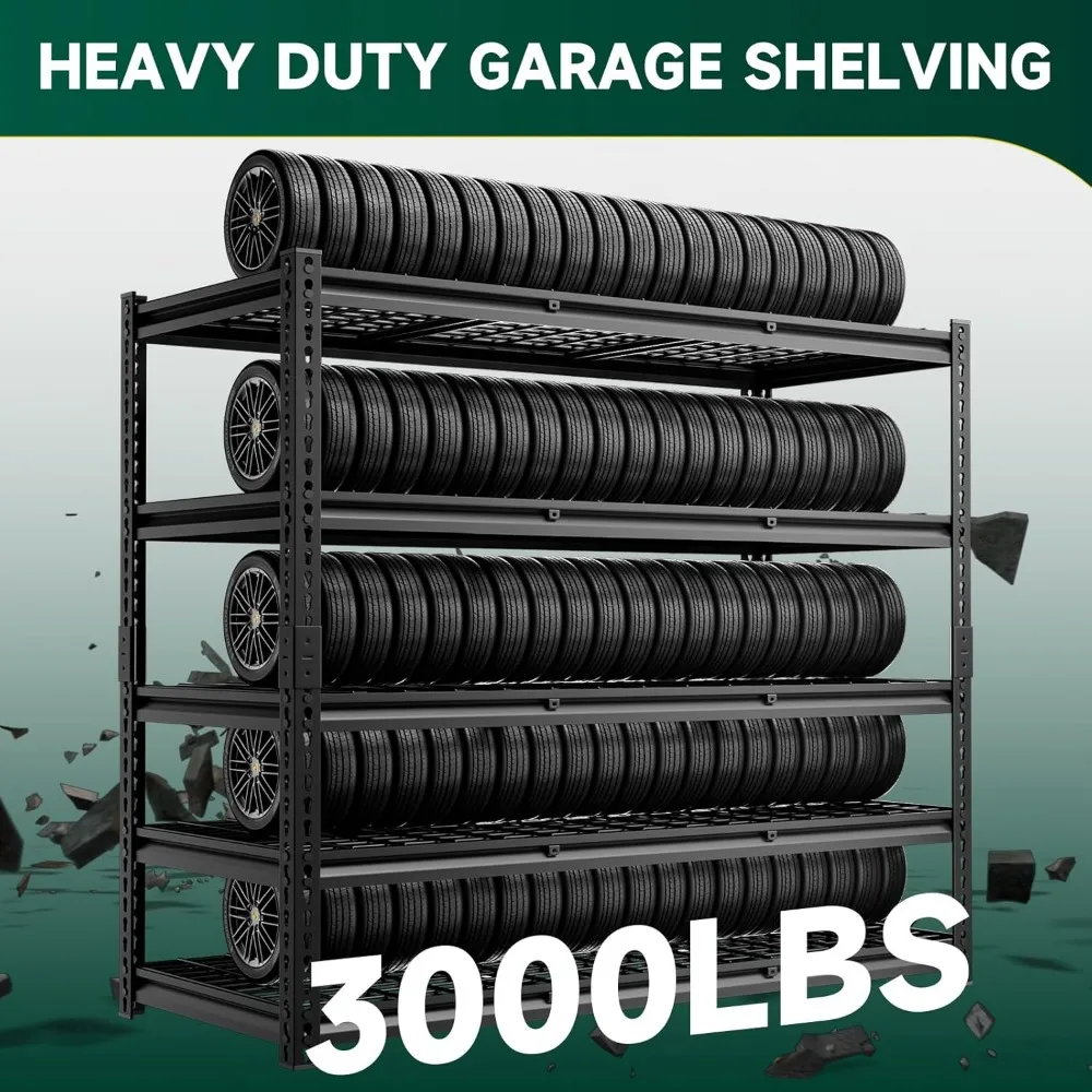 Étagères de rangement à 5 niveaux, 60 "L X 24" D X 72 "H, étagères de Garage de 3000lb, étagères et étagères de rangement en métal, étagère robuste réglable