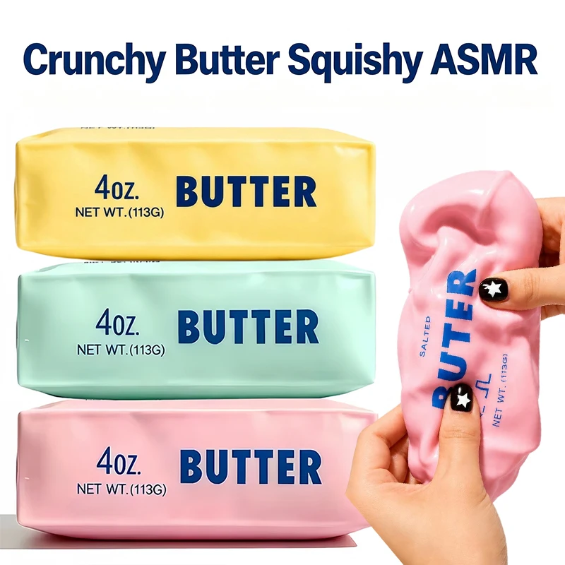 Knuspriger Butter-Stick Squishy Fidget-Spielzeug Knusprige Squishies Quetsch-Stressball ASMR Anti-Stress-Entspannung Handgeschenk Spielzeug für Erwachsene