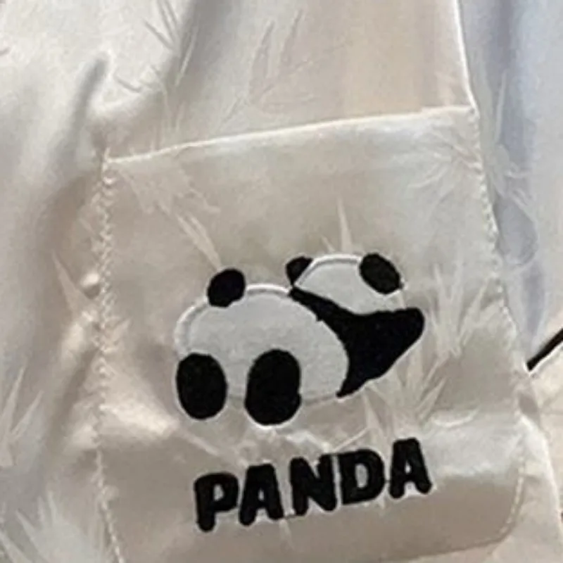 Dames Zomer Dunne Ijzen Pyjama Set Schattige Panda Cardigan Korte Broek Loungewear Pak Nieuwe Baggy Coole Outside Nachtkleding