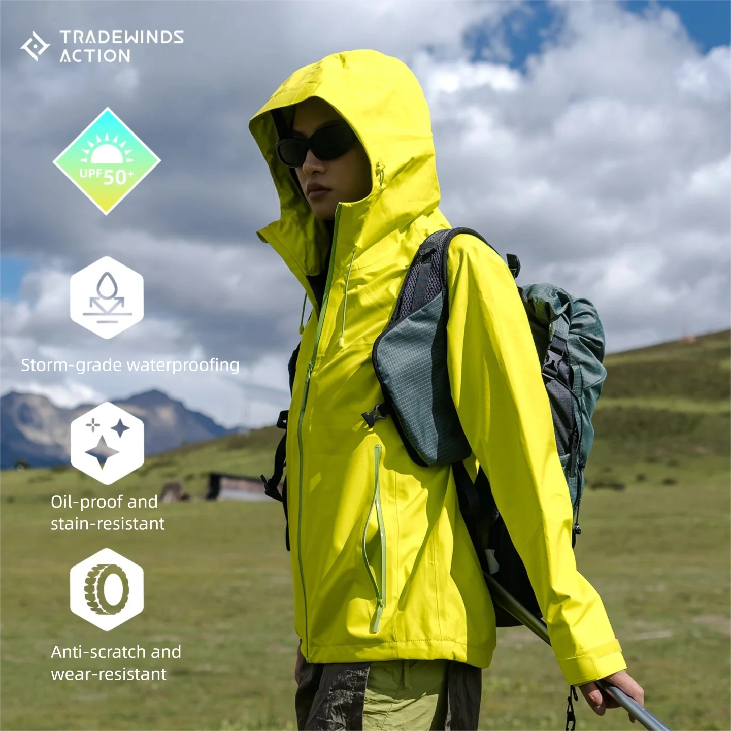 

Nu-June Quick-Dry Windbreaker Hiking Jackets for Men and Women Lightweight Breathable Waterproof куртка женская