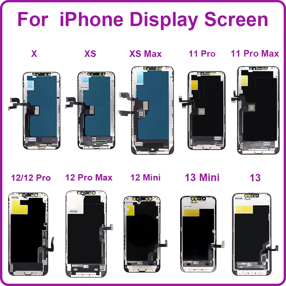 PINGSILING AAA+++ High Quality OLED For iPhone X XS MAX 12 13 Mini