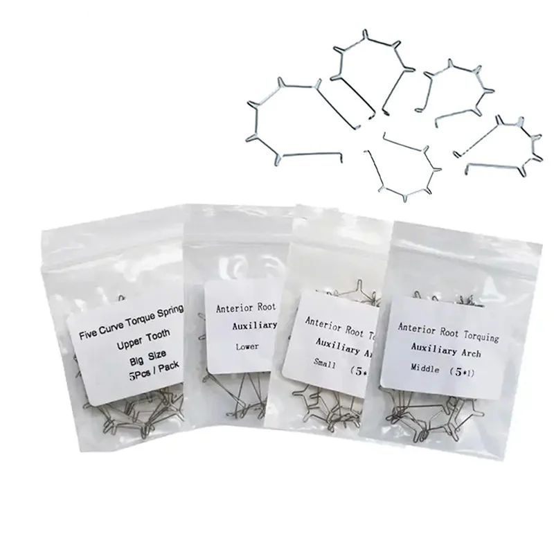 

25 шт. DentalS ортодонтическая пятикривая пружина из нержавеющей стали изогнутая крутящая пружина вспомогательная арка проволока материалы для стоматолога
