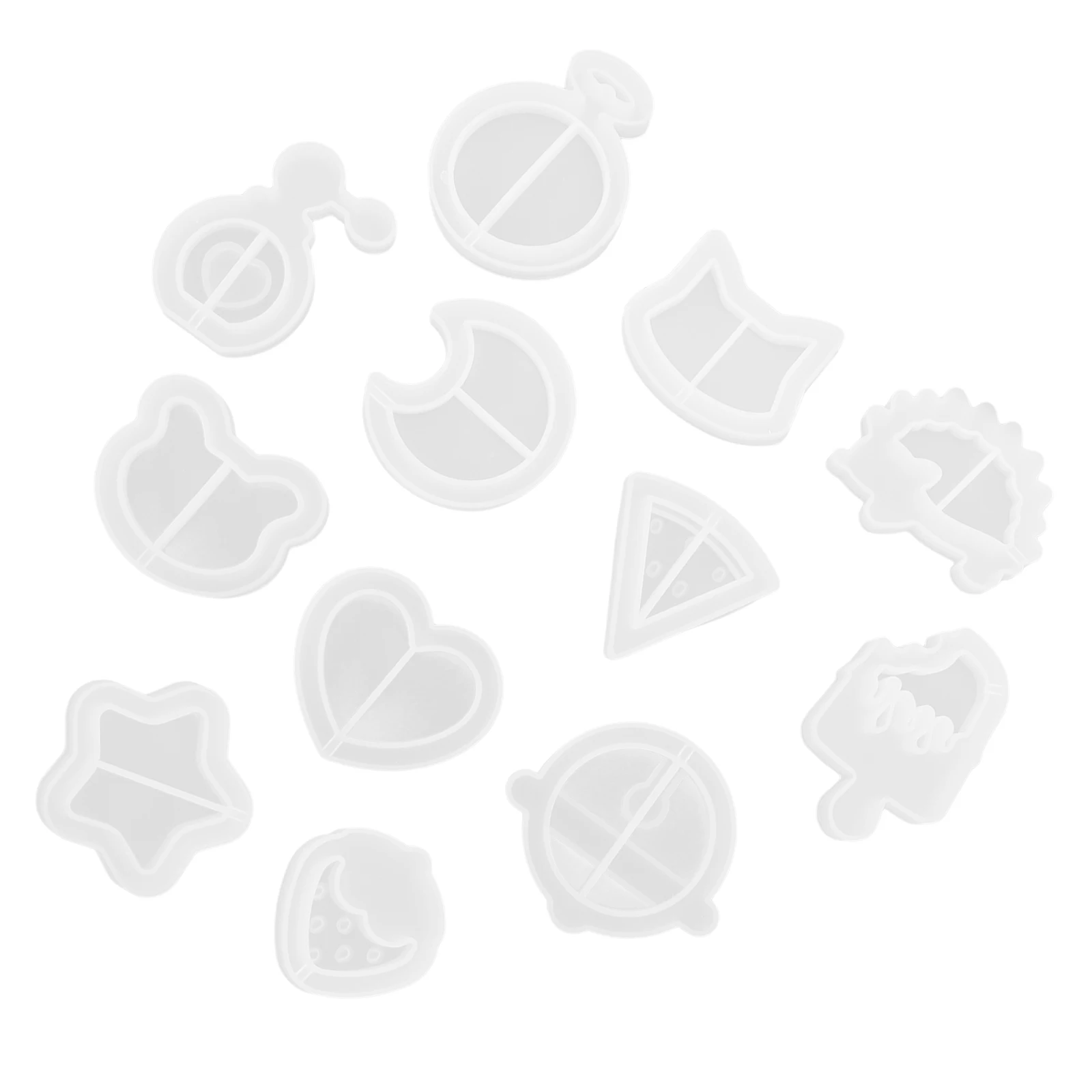 

12 Pcs Crystal Epoxy Mold Craft Making Tools Resin for DIY Accessories Pendant Silicone Casting