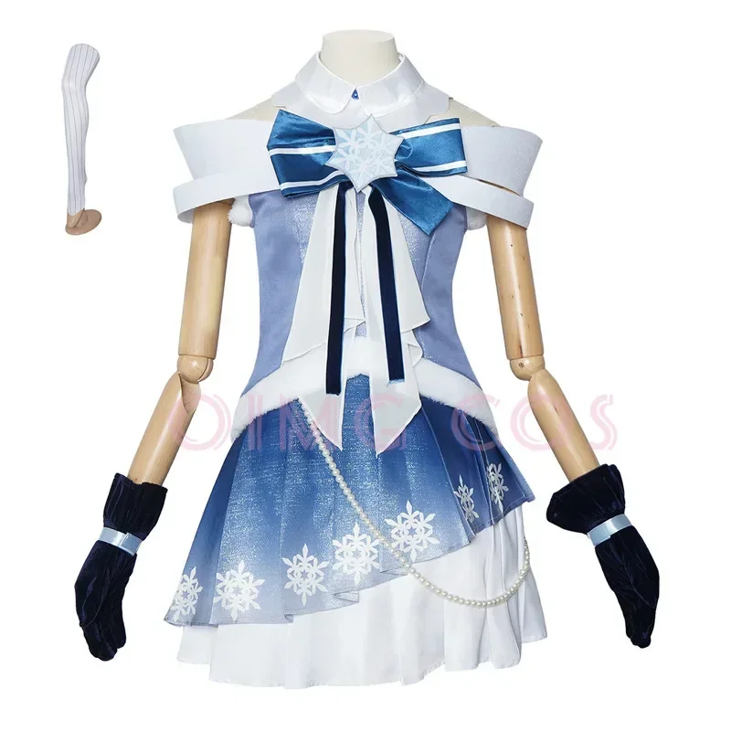 

2025 Snow Mikuu Cosplay Maid Uniform Costumes Role Playing Holiday Anime Party Halloween Game Costumes for Women