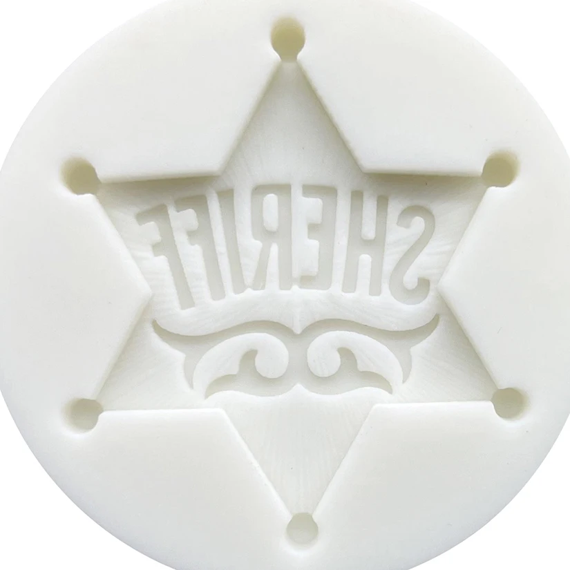 Sheriff's Badge Silicone Sugarcraft Chocolate Cupcake Baking Mold Resin Tools Fondant Cake Decorating Tools