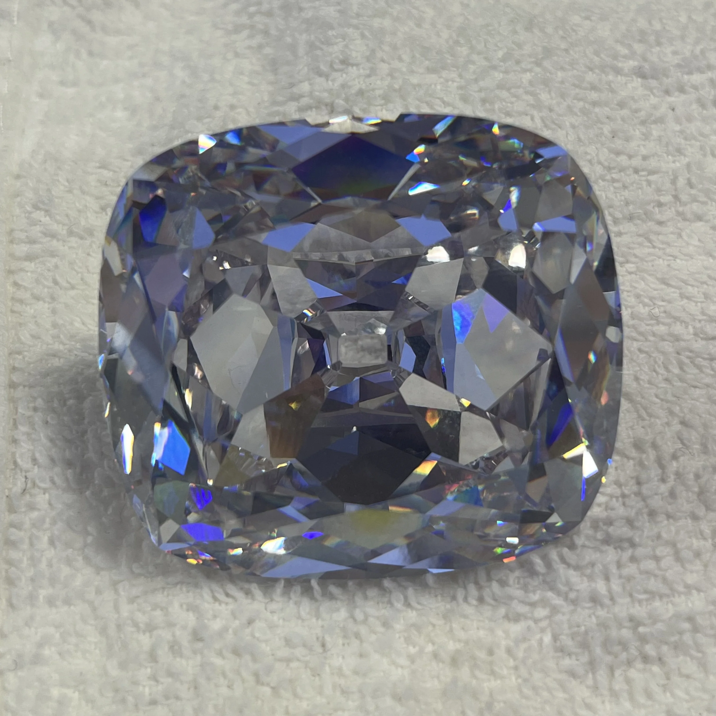 40X45mm Zircon Material White Rectangular Oversized Display Pieces Shiny Imitation Diamond White Pillow Fat Square Pad Stone