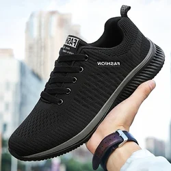 Men Sport Shoes Lightweight Running Sneakers Walking Casual Breathable Shoes Non-slip Comfortable black Big Size 35-47 Hombre