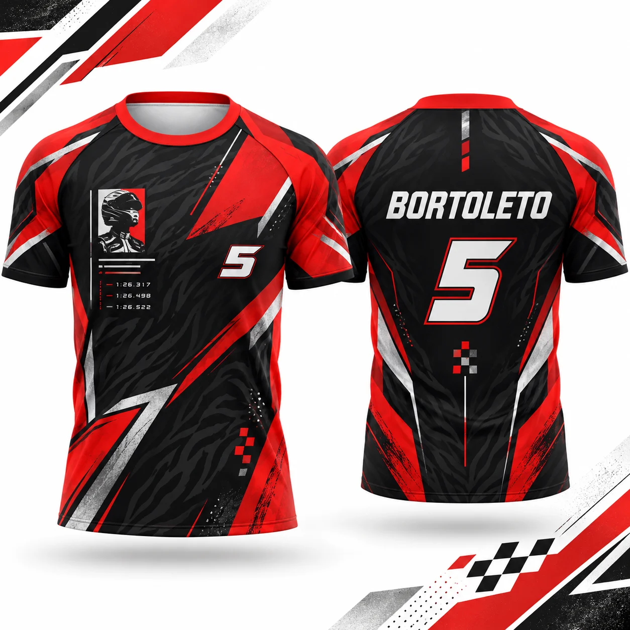 Bortoleto 5 Men's Graphic Racing Tshirt Summer Casual Street Style Unisex Short Sleeve Top Motorsport Inspired Wear Daily Outfit