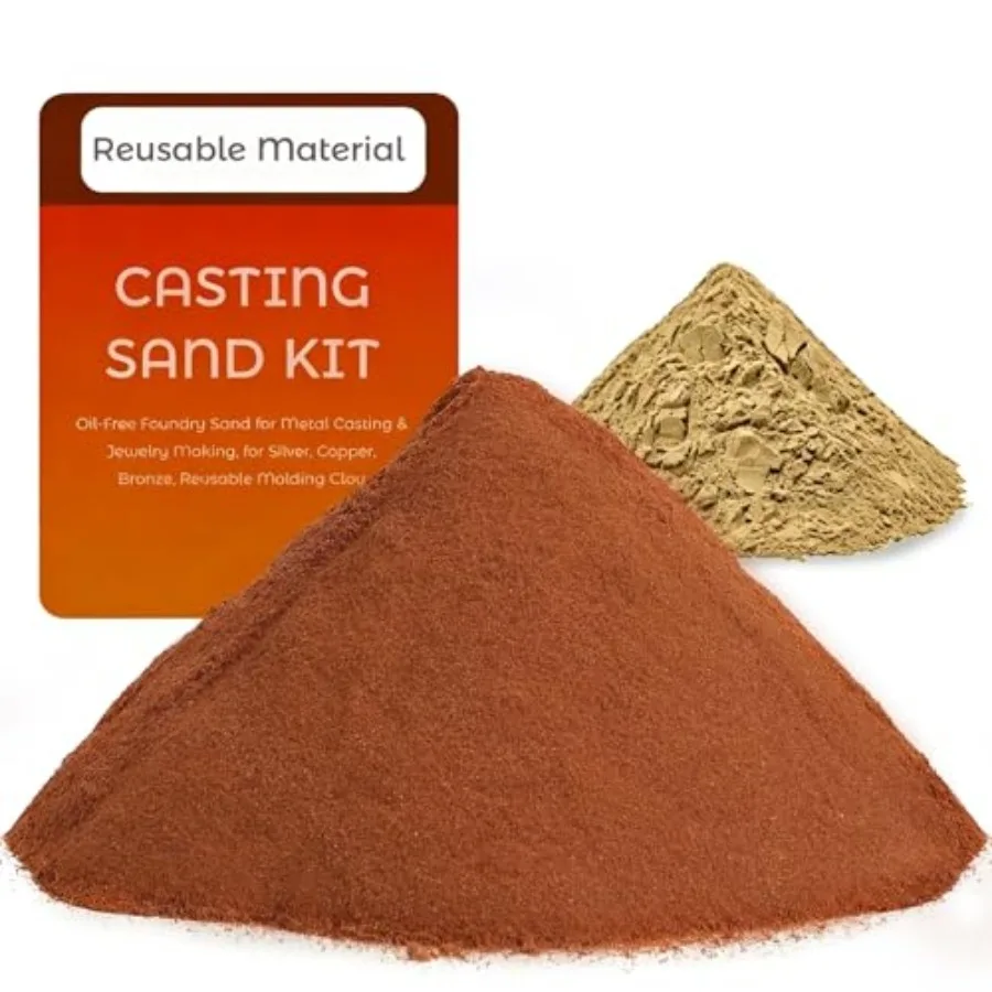 

5.5LB Casting Sand Kit with 0.22LB Viscosity Soil, Oil-Free Foundry Sand for Metal Casting and Jewelry Making, for Silver, Copp