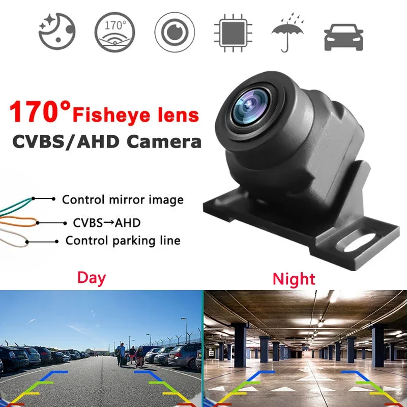 

Car Backup Camera Rear View Camera 1080P Clear Anti-Interference 170 Degree Wide Angle Adjustable Vehicle Small Reversing Camera