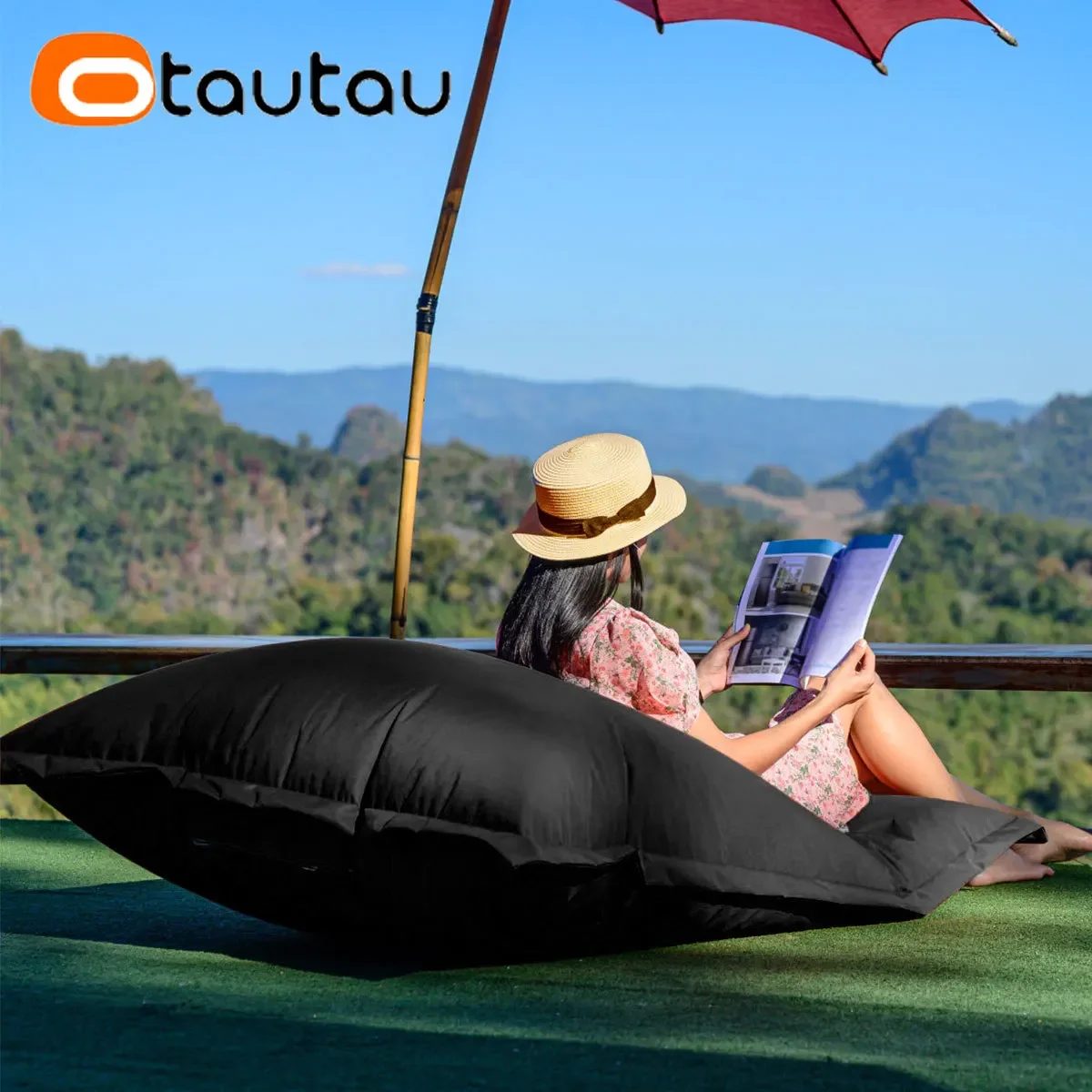 OTAUTAU Outdoor Waterproof Oxford Bean Bag Cover Swim Pool Floats DD034【No Filler Inside! You Need To Buy Filler By Yourself !】