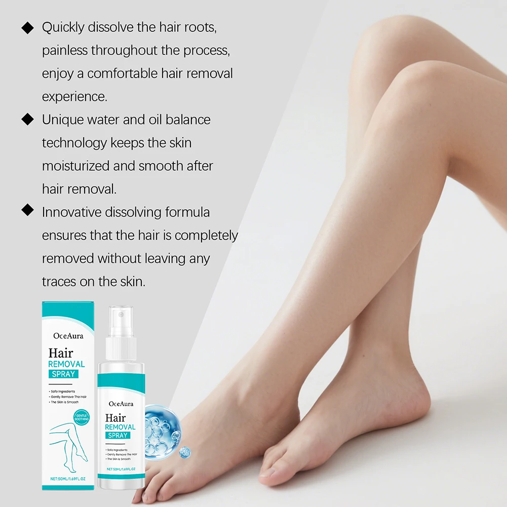 50ml Painless Hair Removal Spray,Natural Hair Remover For Sensitive Skin,For Women Men Fast-Acting Depilatory Foam Cream