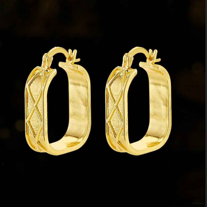 Big Square Round Circle Hoop Earrings Dangle Earrings for Women Men Gold Color Dangle Drop Earrings Wedding Jewlery Gift 2023