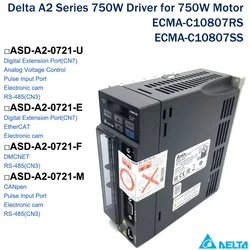 Delta A2 750W Servo Driver,ASD-A2-0721-U/E/F/M,Digital Extension Port,E-CAM,EtherCAT,DMCNET,RS-485,CANopen 0.75KW 220V 1PH 3PH