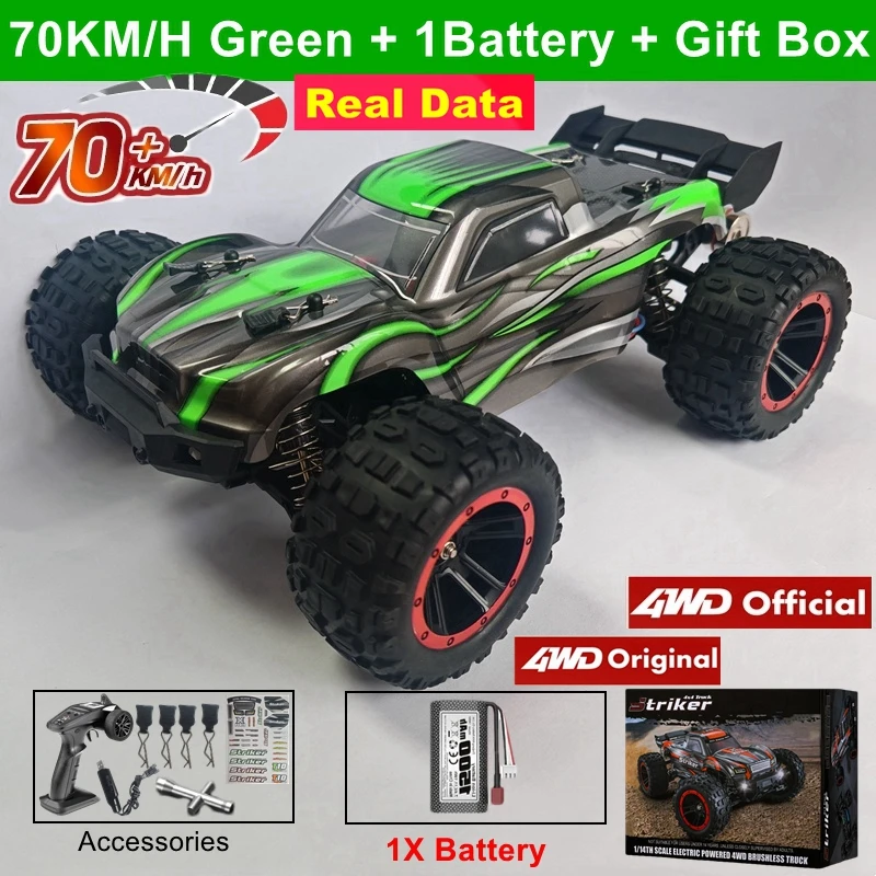 4WD RTR Borstelloos High Speed Monster 4X4 All Terrain Off-Road Snelle RC Auto 40 KM/H of 70 KM/H Drift Afstandsbediening Racing Truck