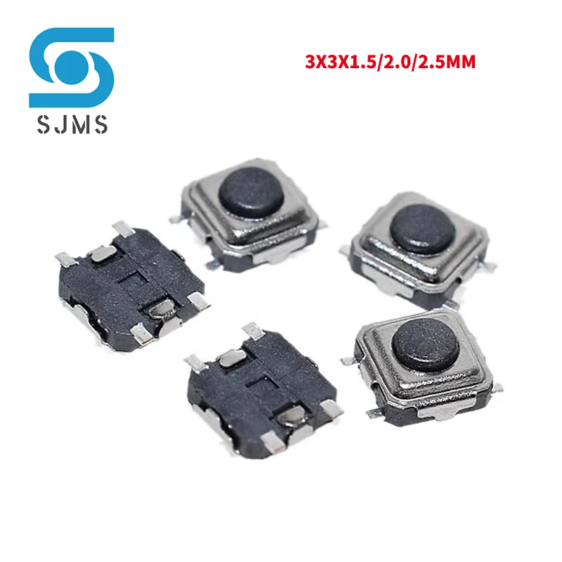 50/100PCS 3*3*1.5mm SMT Super Tiny Tactile Push Button Switch Phone Button SMD Micro Momentary Switch 3X3X1.5/2/2.5mm