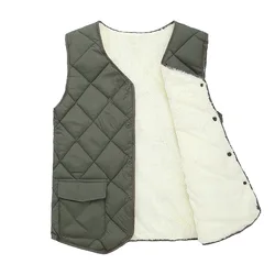 BROWON Men Vests Coat 2024 Autumn Winter Cashmere Velvet Vest Men Plus Size 5XL Padded Warm Vest Cotton Padded Jacket