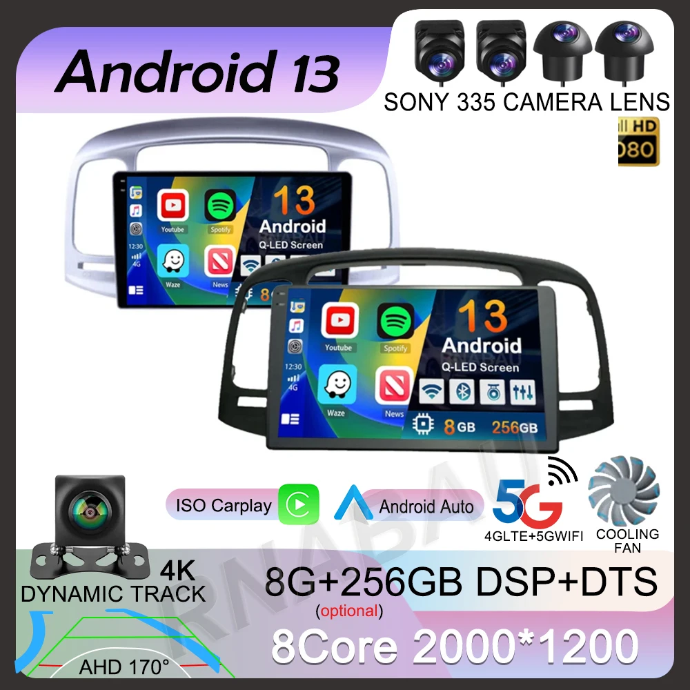 

Android 13 Carplay Auto WIFI+4G Car Radio For Hyundai Accent 2008 2009 2010 2011 GPS Navigation Multimedia Video Player Stereo