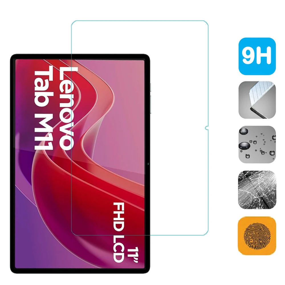 2 Pieces HD Scratch Proof Screen Protector Tempered Glass For Lenovo Tab M11 11-inch 2024 Tablet Protective Film Free Bubbles