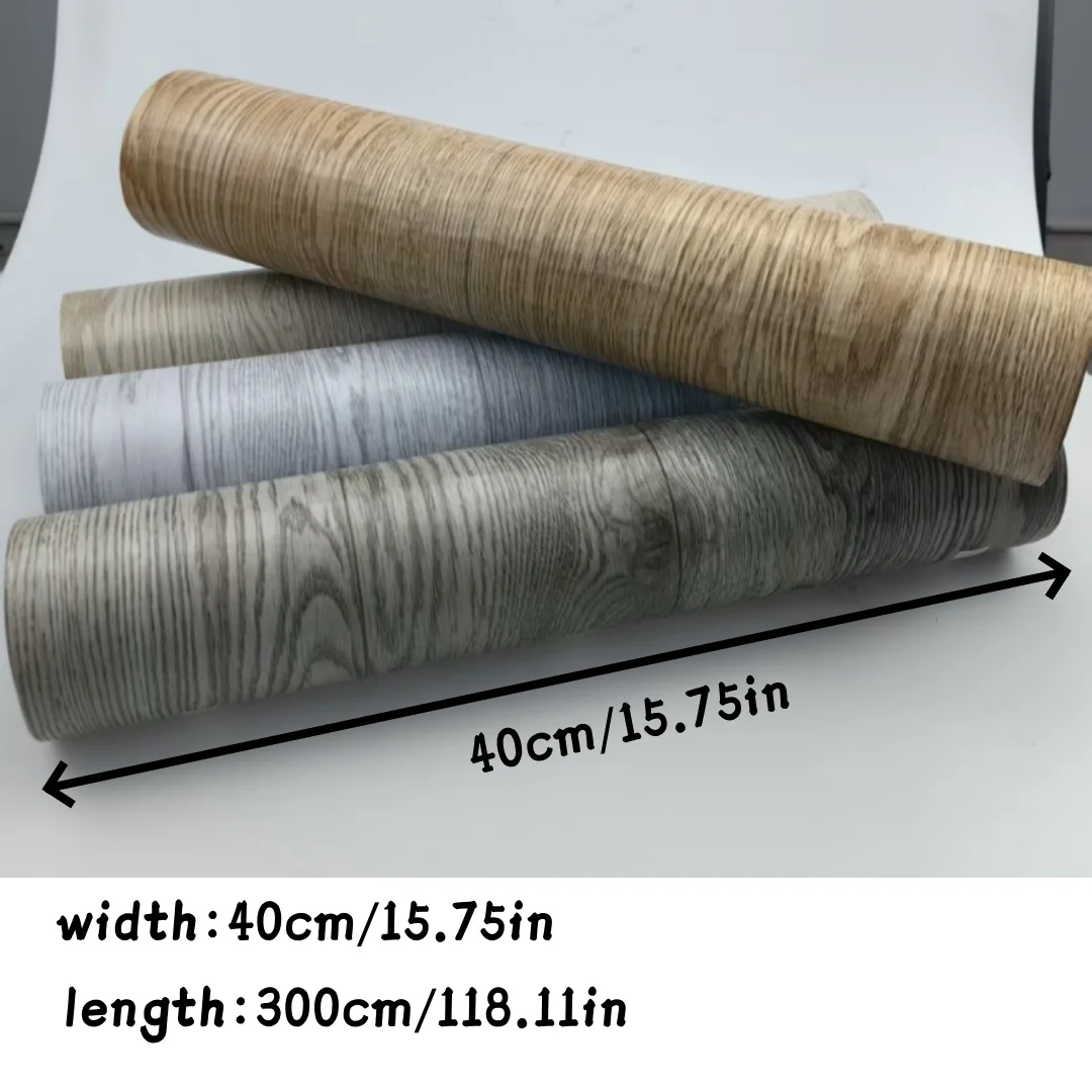 1Roll Thicken Wood Grain Floor Stickers Kitchen Non-Slip Bathroom Waterproof Floor Ground Wear-Resistant Living Room Stickers