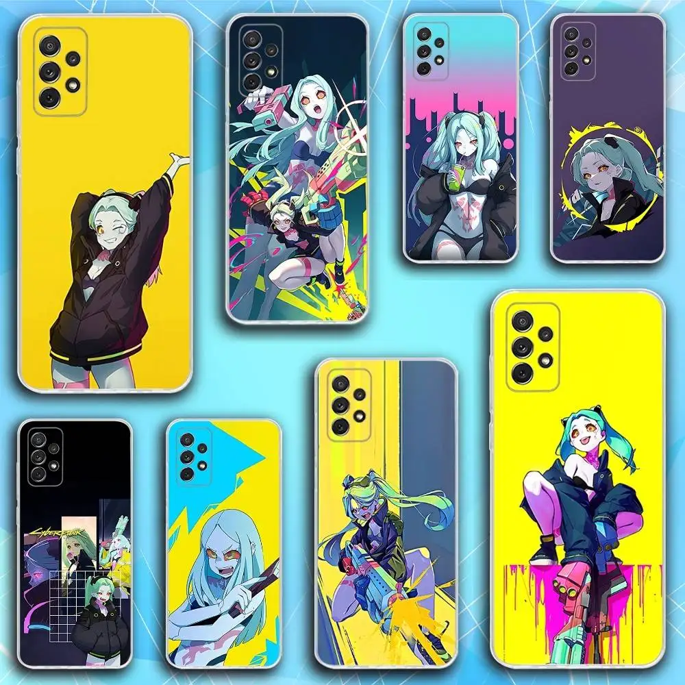 

Cyberpunk R-RebeccaS Phone Case For Samsung S30,23,21,22,20, FE lite,S10,9,8,7 PIus Note20ultra Soft Transparent