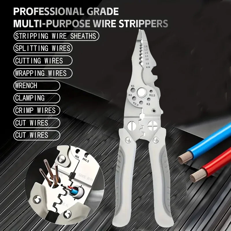 Multifunctional Wire Stripping Pliers Electrician Specific Cable Branching Winding Crimper Pliers 21 in 1 Crimper Cable Cutter