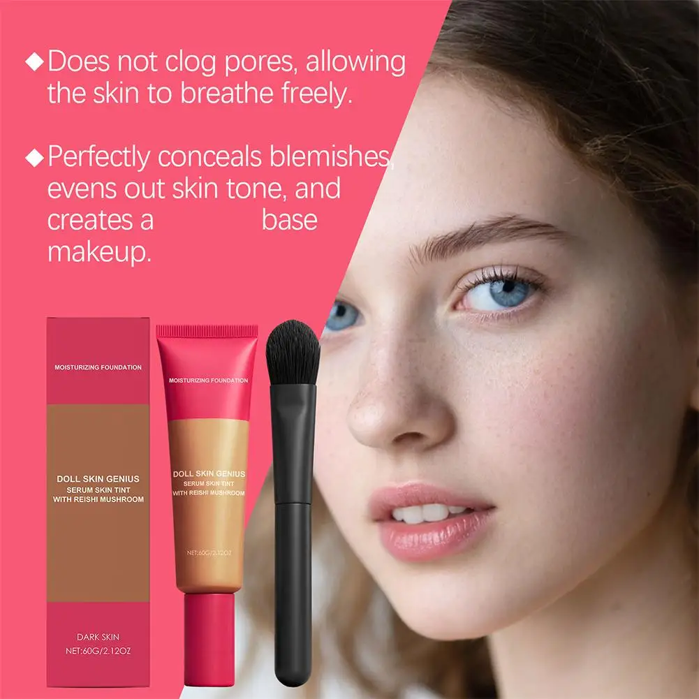 Lichtgewicht gladde vochtinbrengende foundationcrème Natuurlijke naaktlook Oliecontroleerende matte verhelderende voedende foundationcrème